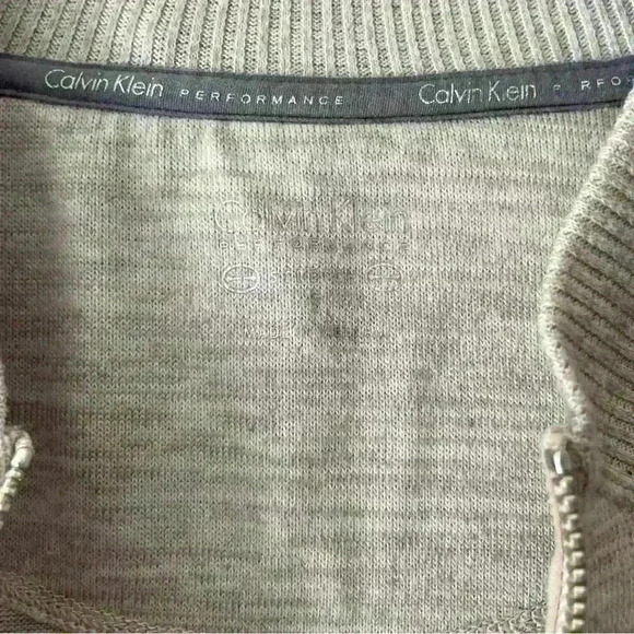 Calvin Klein Full Zip Collared Knit Gray Sweater Small - Picture 2 of 3